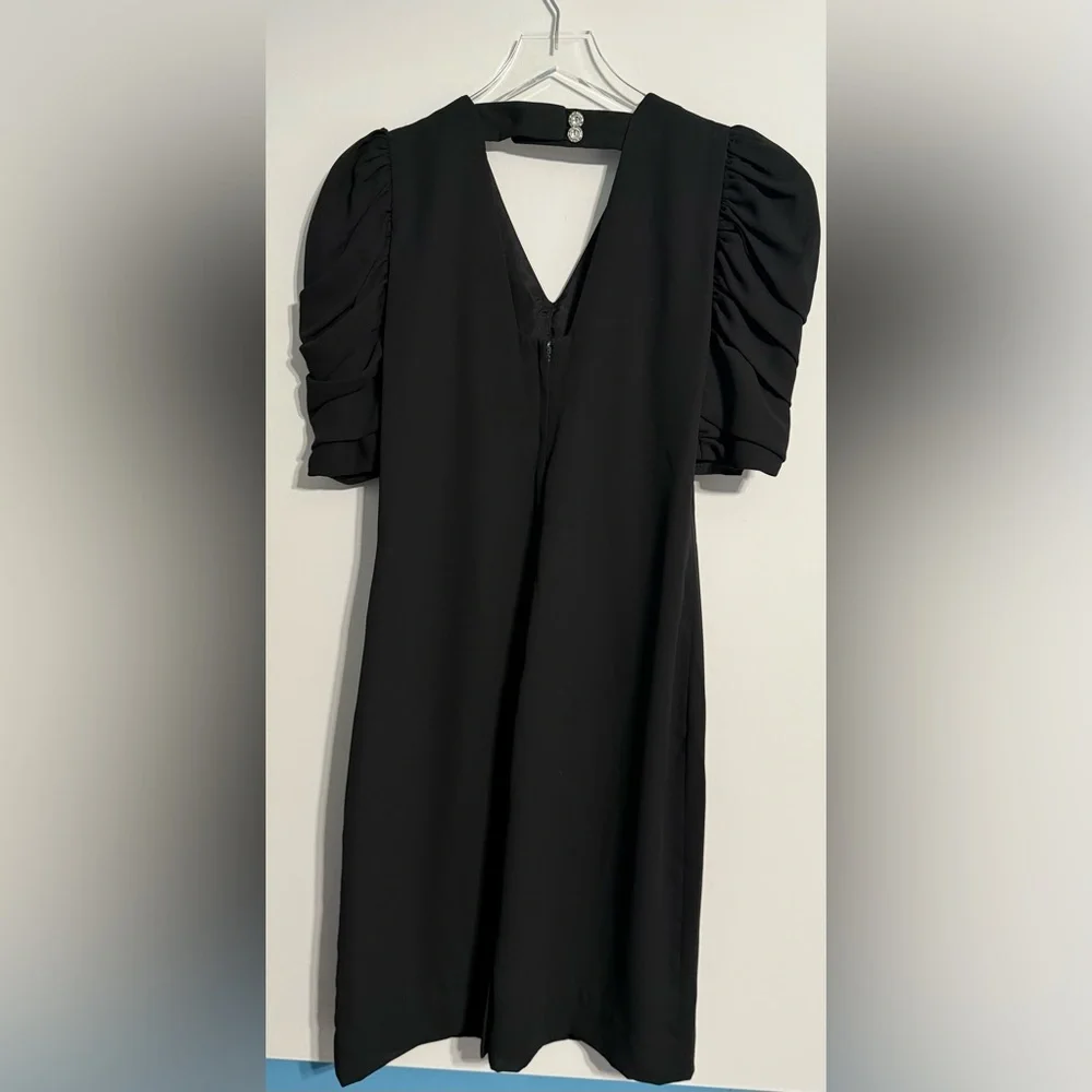Vtg Miss Elliette Black Dress Rhinestone Embellished LBD Old Money Glam Size 10 - Picture 3 of 15